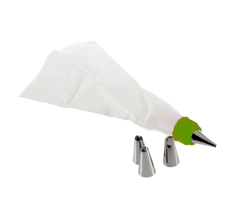 46_4665_778x700.jpg CAKE DECORATING NOZZLE WITH PIPING BAG STAINLESS STEEL PIPING CREAM FROSTING NOZZLES - Image 1